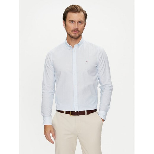 Tommy Hilfiger Koszula Micro Foulard MW0MW35813 Błękitny Slim Fit ze sklepu MODIVO w kategorii Koszule męskie - zdjęcie 182596345