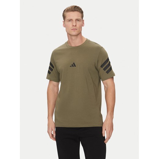 adidas T-Shirt Future Icons 3-Stripes JD4876 Zielony Regular Fit ze sklepu MODIVO w kategorii T-shirty męskie - zdjęcie 182596375