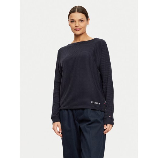 Tommy Hilfiger Bluza UW0UW05583 Granatowy Regular Fit ze sklepu MODIVO w kategorii Bluzy damskie - zdjęcie 182596558