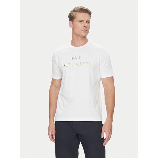 Paul&Shark T-Shirt C0P1239 Biały Regular Fit ze sklepu MODIVO w kategorii T-shirty męskie - zdjęcie 182596595