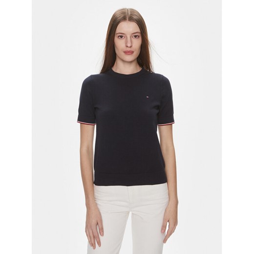 Tommy Hilfiger Sweter WW0WW38724 Granatowy Regular Fit ze sklepu MODIVO w kategorii Swetry damskie - zdjęcie 182596608