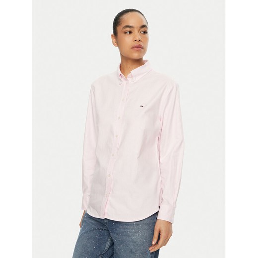 Tommy Jeans Koszula DW0DW19890 Różowy Regular Fit ze sklepu MODIVO w kategorii Koszule damskie - zdjęcie 182596686