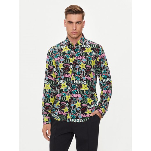 Hugo Koszula Ermo 50520083 Czarny Slim Fit ze sklepu MODIVO w kategorii Koszule męskie - zdjęcie 182596689