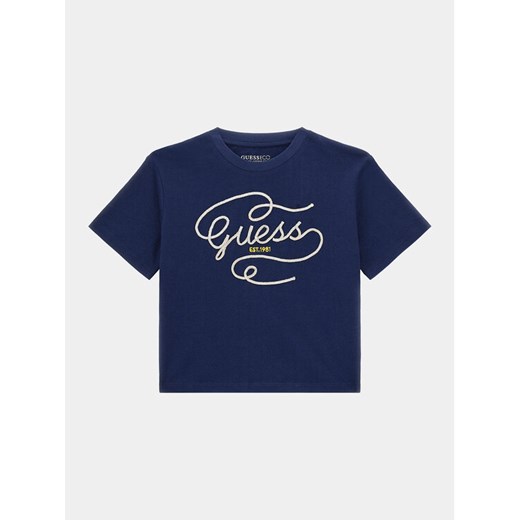 Guess T-Shirt J4RI18 K8HM4 Granatowy Regular Fit ze sklepu MODIVO w kategorii Bluzki dziewczęce - zdjęcie 182596705