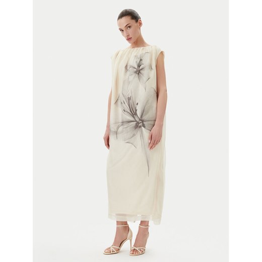 Herskind Sukienka koktajlowa Veronika 5586199 Écru Loose Fit ze sklepu MODIVO w kategorii Sukienki - zdjęcie 182596755