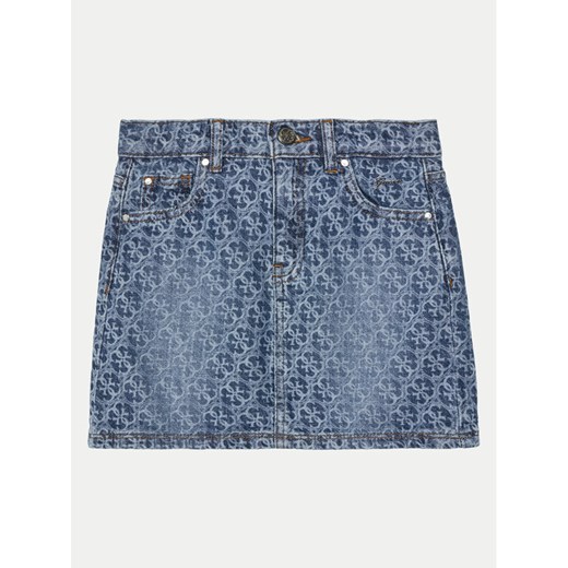Guess Spódnica jeansowa J5RD14 D45E0 Niebieski Regular Fit ze sklepu MODIVO w kategorii Spódnice dziewczęce - zdjęcie 182596756