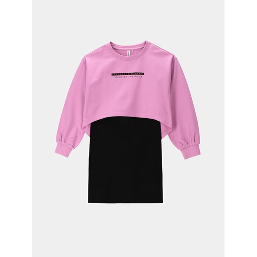 Coccodrillo Sukienka dzianinowa WC4129101CEJ Różowy Regular Fit ze sklepu MODIVO w kategorii Sukienki dziewczęce - zdjęcie 182596817