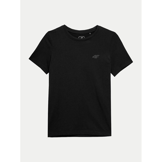 4F T-Shirt 4FJWSS24TTSHM1116 Czarny Regular Fit ze sklepu MODIVO w kategorii T-shirty chłopięce - zdjęcie 182596949