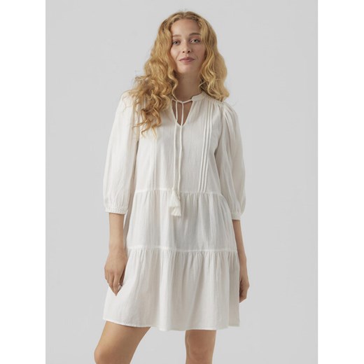 Vero Moda Sukienka letnia Pretty 10279712 Biały Regular Fit ze sklepu MODIVO w kategorii Sukienki - zdjęcie 182596987