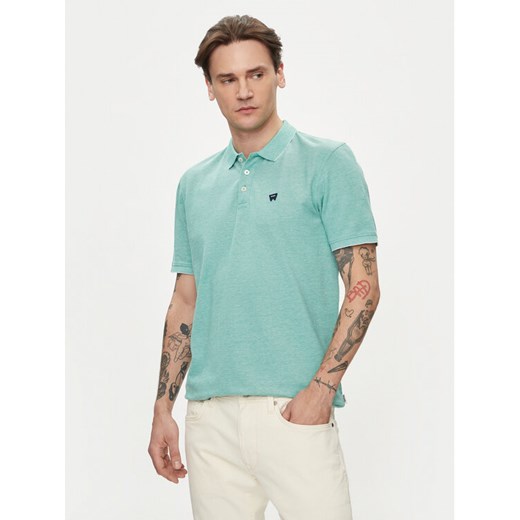 Wrangler Polo Refined 112350393 Zielony Regular Fit ze sklepu MODIVO w kategorii T-shirty męskie - zdjęcie 182596989