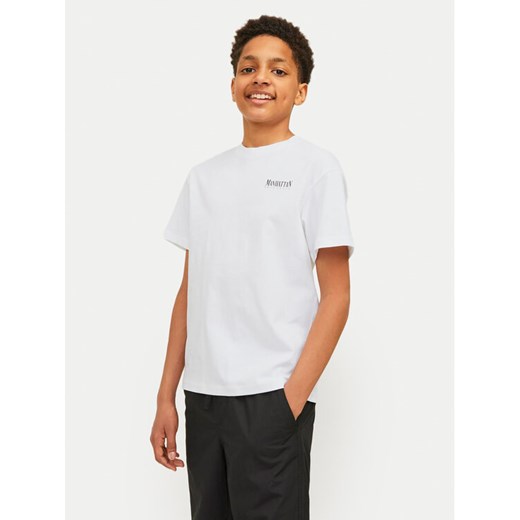 Jack&Jones Junior T-Shirt Bronx Square 12263185 Biały Loose Fit ze sklepu MODIVO w kategorii T-shirty chłopięce - zdjęcie 182597036