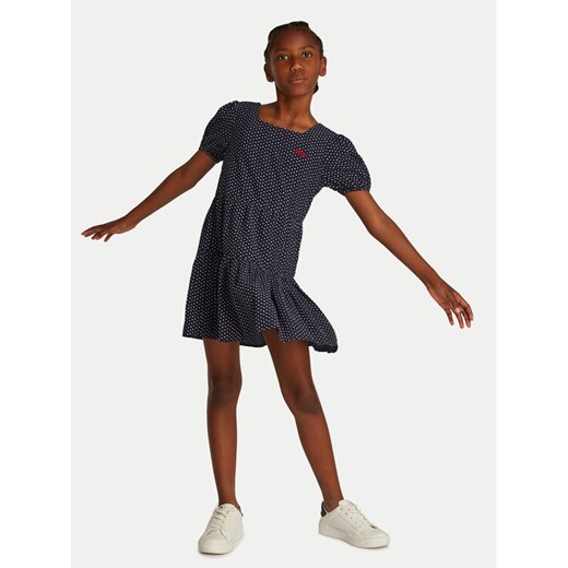 Tommy Hilfiger Sukienka codzienna KG0KG08337 S Granatowy Regular Fit ze sklepu MODIVO w kategorii Sukienki dziewczęce - zdjęcie 182597156