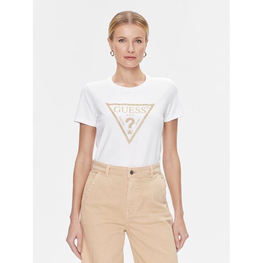 Guess T-Shirt W4RI69 J1314 Biały Regular Fit ze sklepu MODIVO w kategorii Bluzki damskie - zdjęcie 182597265