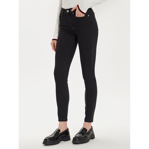 Tommy Hilfiger Jeansy Como WW0WW42841 Czarny Skinny Fit ze sklepu MODIVO w kategorii Jeansy damskie - zdjęcie 182597275