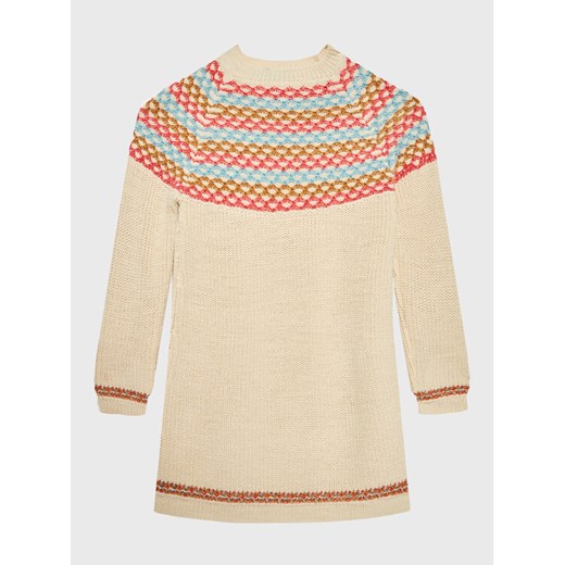 United Colors Of Benetton Sukienka dzianinowa 1176HV002 Beżowy Regular Fit ze sklepu MODIVO w kategorii Sukienki dziewczęce - zdjęcie 182597308
