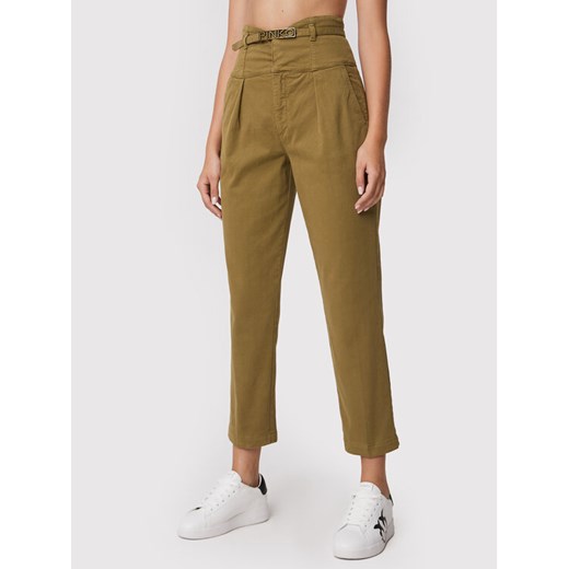 Pinko Spodnie materiałowe Ariel 1J10YP Y848 Zielony Regular Fit ze sklepu MODIVO w kategorii Spodnie damskie - zdjęcie 182597445