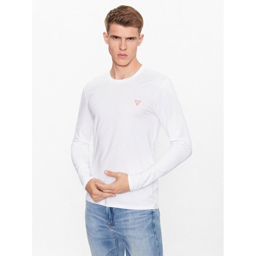 Guess Longsleeve M2YI28 J1314 Biały Slim Fit ze sklepu MODIVO w kategorii T-shirty męskie - zdjęcie 182597495