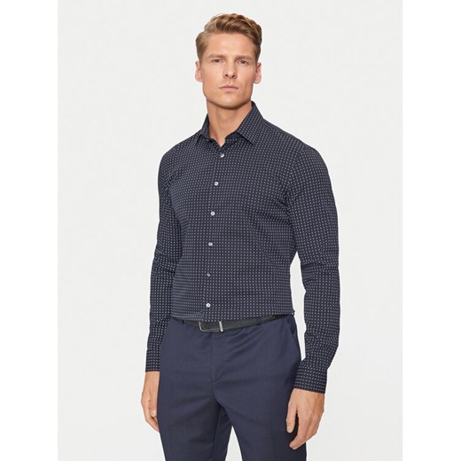 Calvin Klein Koszula K10K113163 Granatowy Slim Fit ze sklepu MODIVO w kategorii Koszule męskie - zdjęcie 182597576