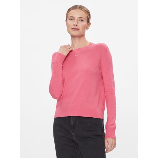 Tommy Jeans Sweter Tjw Essential Crew Neck Sweater DW0DW17254 Różowy Regular Fit Tommy Jeans M MODIVO
