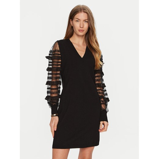 TWINSET Sukienka dzianinowa 241TP3530 Czarny Regular Fit ze sklepu MODIVO w kategorii Sukienki - zdjęcie 182597679