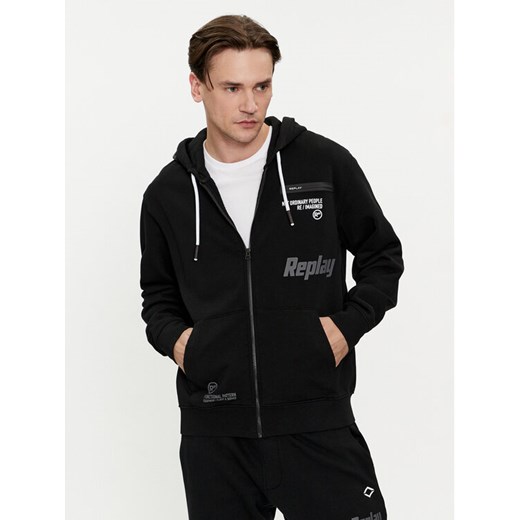 Replay Bluza M6706.000.21842 Czarny Regular Fit ze sklepu MODIVO w kategorii Bluzy męskie - zdjęcie 182597775