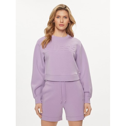 Guess Bluza Cindra V3BQ15 K7UW2 Fioletowy Regular Fit ze sklepu MODIVO w kategorii Bluzy damskie - zdjęcie 182597855