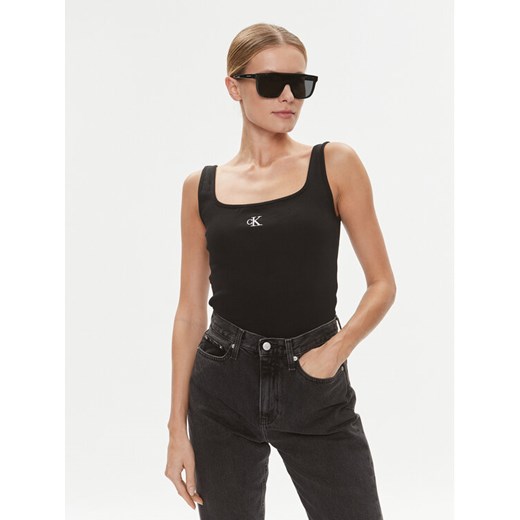 Calvin Klein Jeans Top J20J223192 Czarny Relaxed Fit ze sklepu MODIVO w kategorii Bluzki damskie - zdjęcie 182597878