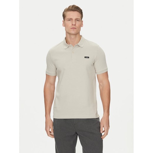 Calvin Klein Polo K10K111196 Szary Slim Fit ze sklepu MODIVO w kategorii T-shirty męskie - zdjęcie 182597909