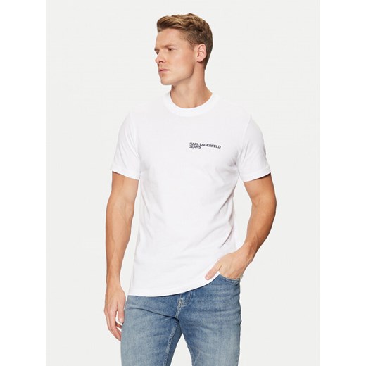 Karl Lagerfeld Jeans T-Shirt A1M17003 Biały Slim Fit ze sklepu MODIVO w kategorii T-shirty męskie - zdjęcie 182598116