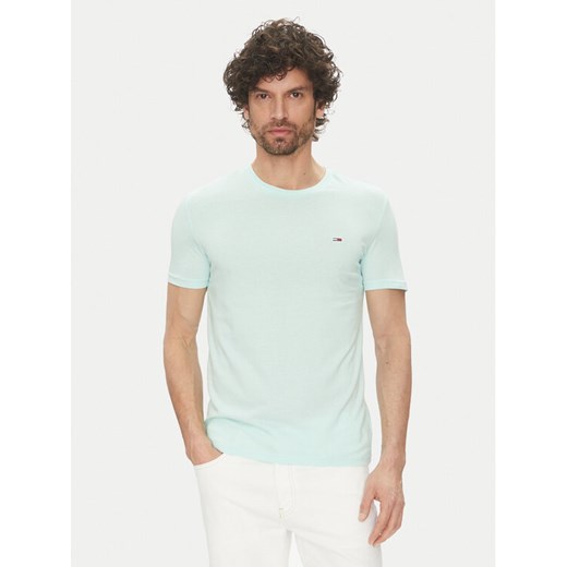 Tommy Jeans T-Shirt DM0DM20363 Zielony Slim Fit ze sklepu MODIVO w kategorii T-shirty męskie - zdjęcie 182598136