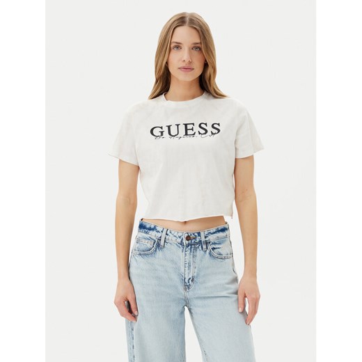 Guess T-Shirt V5GI19 I3Z14 Écru Regular Fit ze sklepu MODIVO w kategorii Bluzki damskie - zdjęcie 182598216