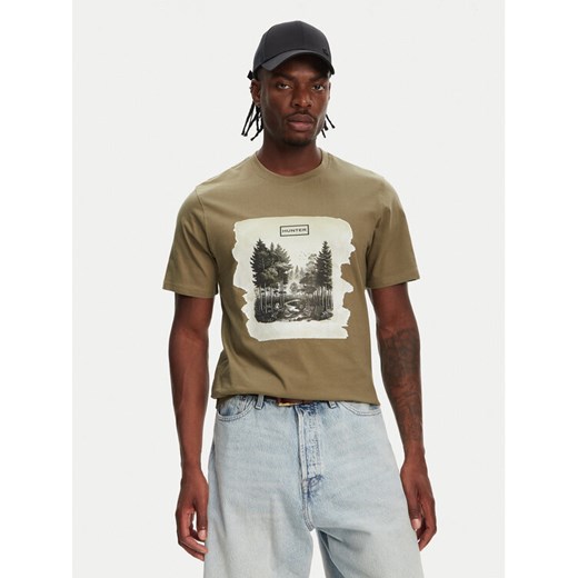 Hunter T-Shirt Duart Graphic HARM0033251 Khaki Regular Fit ze sklepu MODIVO w kategorii T-shirty męskie - zdjęcie 182598275