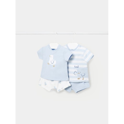 Mayoral Komplet 2 t-shirtów i spodenek 1628 Błękitny Regular Fit ze sklepu MODIVO w kategorii Komplety niemowlęce - zdjęcie 182598279
