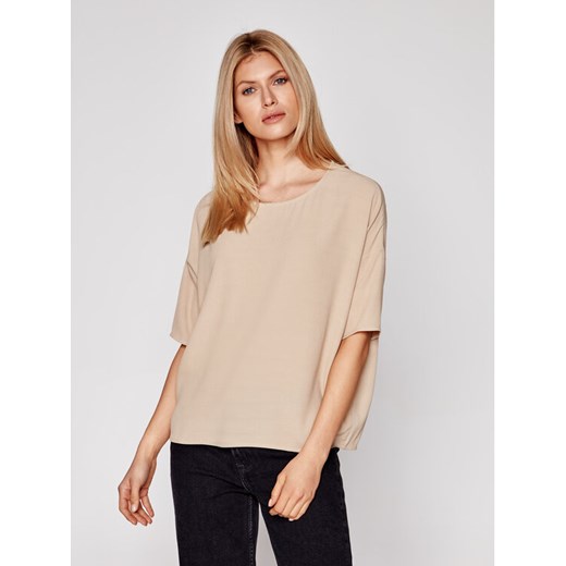 Samsøe Samsøe Bluzka Mains F00012102 Brązowy Oversize ze sklepu MODIVO w kategorii Bluzki damskie - zdjęcie 182598306