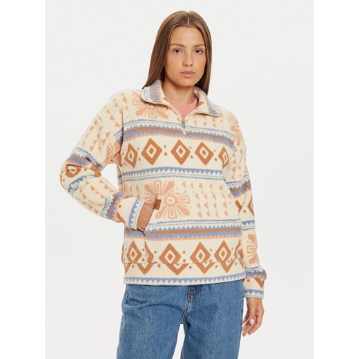 Roxy Polar Live Out Loud ERJPF03169 Beżowy Relaxed Fit ze sklepu MODIVO w kategorii Bluzy damskie - zdjęcie 182598345