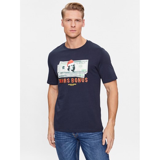 Jack&Jones T-Shirt 12246605 Granatowy Standard Fit ze sklepu MODIVO w kategorii T-shirty męskie - zdjęcie 182598368
