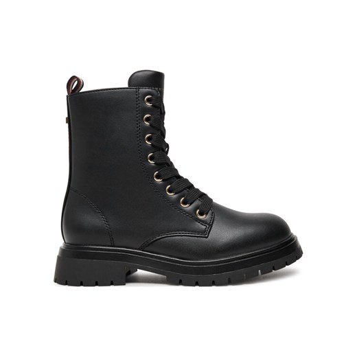 Tommy Hilfiger Trapery Lace-Up Bootie T3A5-33569-1351 M Czarny ze sklepu MODIVO w kategorii Buty zimowe dziecięce - zdjęcie 182598487