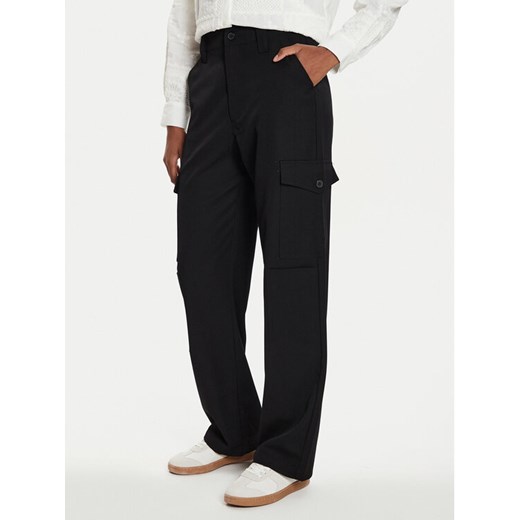 Desigual Spodnie materiałowe Volga 24WWPW17 Czarny Straight Fit ze sklepu MODIVO w kategorii Spodnie damskie - zdjęcie 182598497