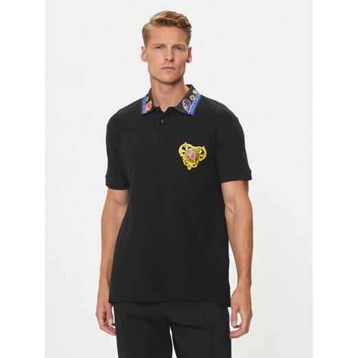 Versace Jeans Couture Polo 76GAGT11 Czarny Regular Fit ze sklepu MODIVO w kategorii T-shirty męskie - zdjęcie 182598719