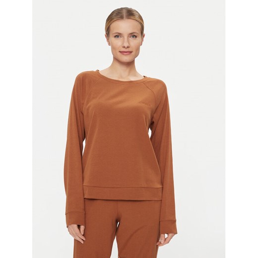 Calvin Klein Underwear Koszulka piżamowa 000QS7003E Brązowy Regular Fit ze sklepu MODIVO w kategorii Piżamy damskie - zdjęcie 182598745