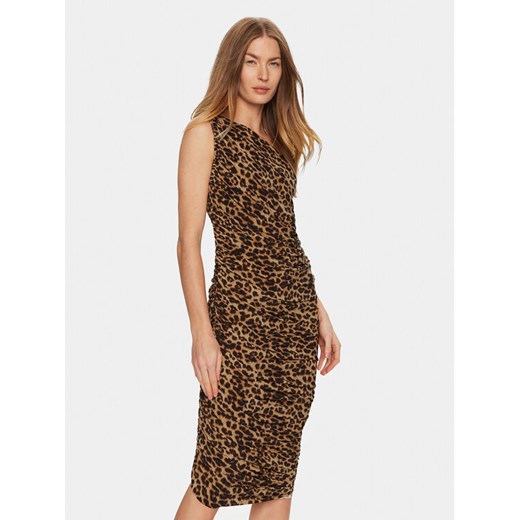 NORMA KAMALI Sukienka koktajlowa KK4223PL667438 Brązowy Slim Fit ze sklepu MODIVO w kategorii Sukienki - zdjęcie 182598766