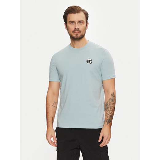 KARL LAGERFELD T-Shirt 755710 551224 Błękitny Regular Fit ze sklepu MODIVO w kategorii T-shirty męskie - zdjęcie 182598767