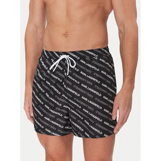 KARL LAGERFELD Szorty kąpielowe A2M46063 Czarny Regular Fit ze sklepu MODIVO w kategorii Kąpielówki - zdjęcie 182598795