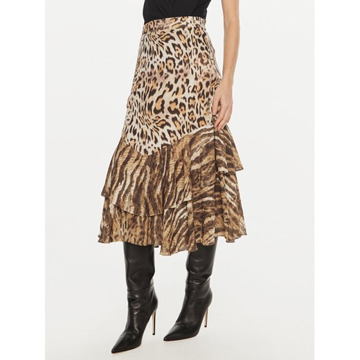 Guess Spódnica midi Chantal W4BD83 WGLA2 Brązowy Regular Fit ze sklepu MODIVO w kategorii Spódnice - zdjęcie 182598827