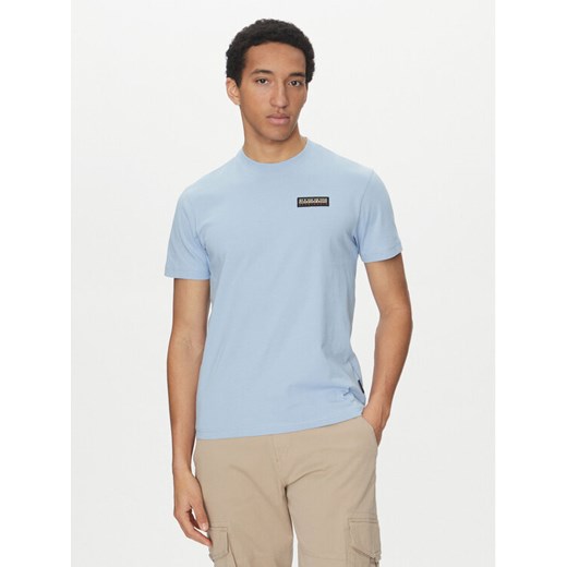 Napapijri T-Shirt Iaato NP0A4HFZ Błękitny Regular Fit ze sklepu MODIVO w kategorii T-shirty męskie - zdjęcie 182598866