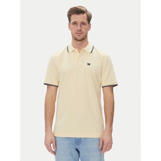 Wrangler Polo 112362826 Żółty Regular Fit ze sklepu MODIVO w kategorii T-shirty męskie - zdjęcie 182598887