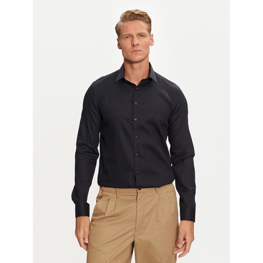 Calvin Klein Koszula K10K113521 Granatowy Slim Fit ze sklepu MODIVO w kategorii Koszule męskie - zdjęcie 182598928
