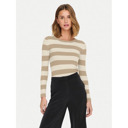 JDY Sweter Plum 15277223 Beżowy Regular Fit ze sklepu MODIVO w kategorii Swetry damskie - zdjęcie 182598958