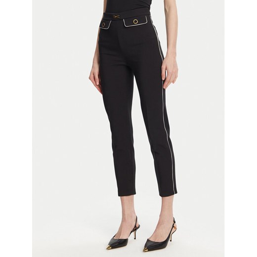 Elisabetta Franchi Spodnie materiałowe PA-T71-51E2 Czarny Regular Fit ze sklepu MODIVO w kategorii Spodnie damskie - zdjęcie 182598998