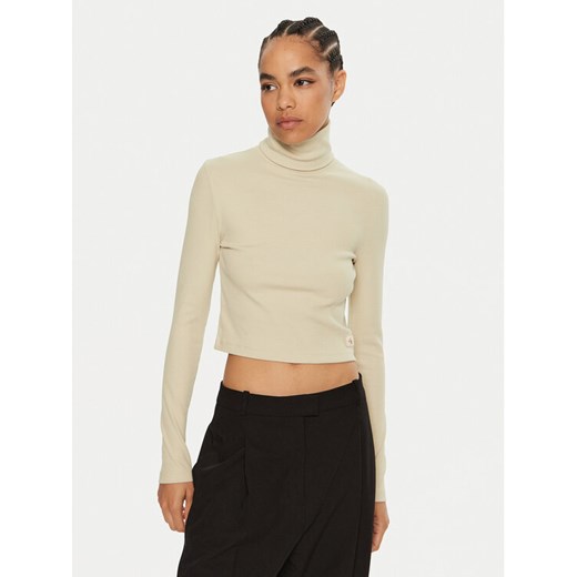 Calvin Klein Jeans Golf J20J224196 Zielony Regular Fit ze sklepu MODIVO w kategorii Bluzki damskie - zdjęcie 182599039
